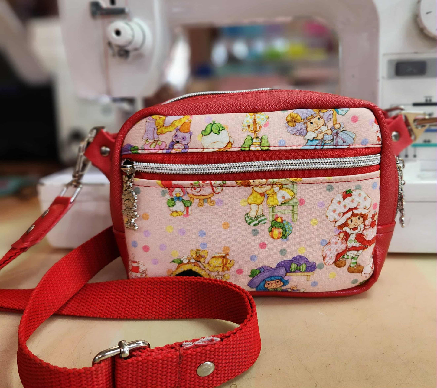 Scented Option! Strawberry Friends Party Dresses Small Sling, Fanny, Hip Pack