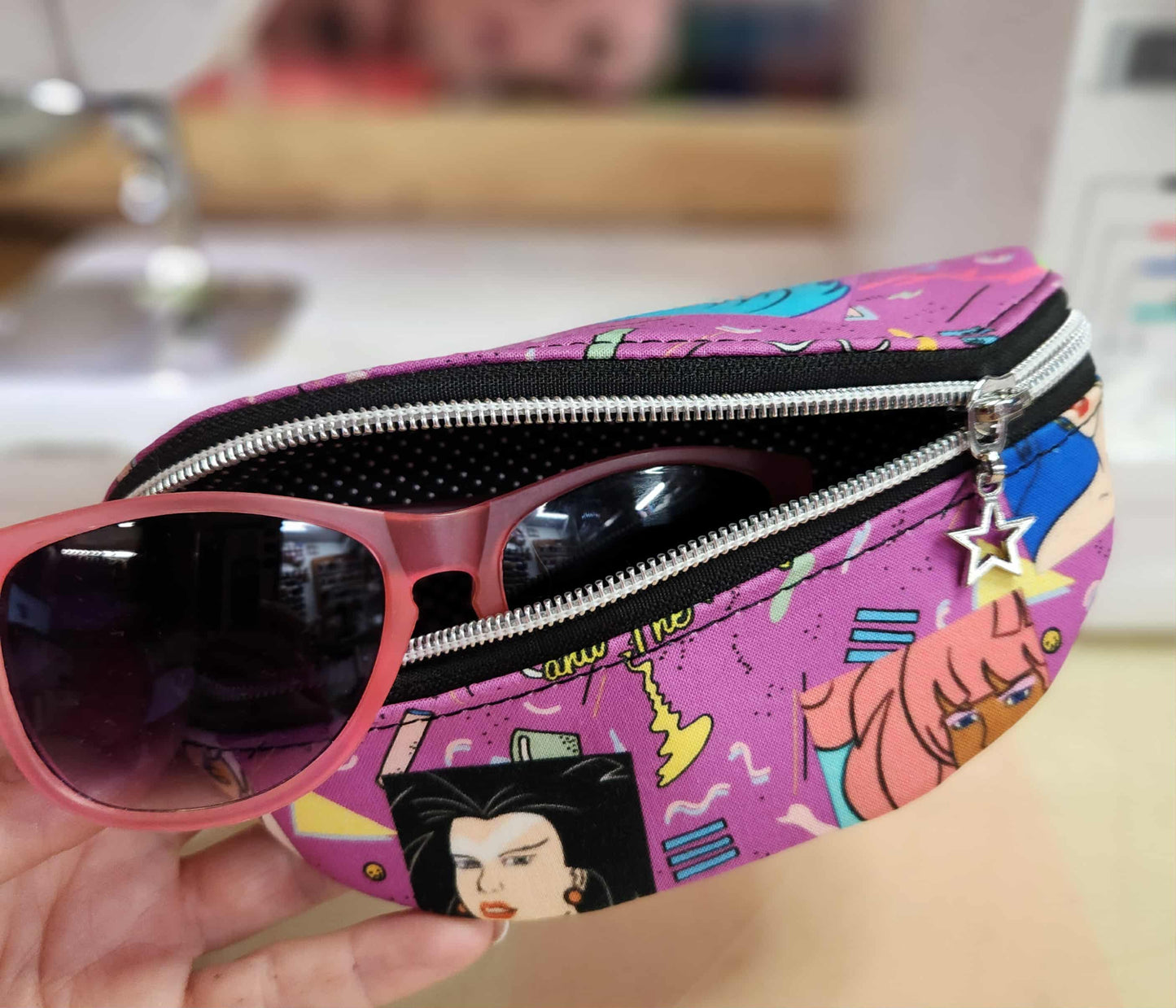 80's Jem & The Holograms Zippered Sunglasses Glasses Case