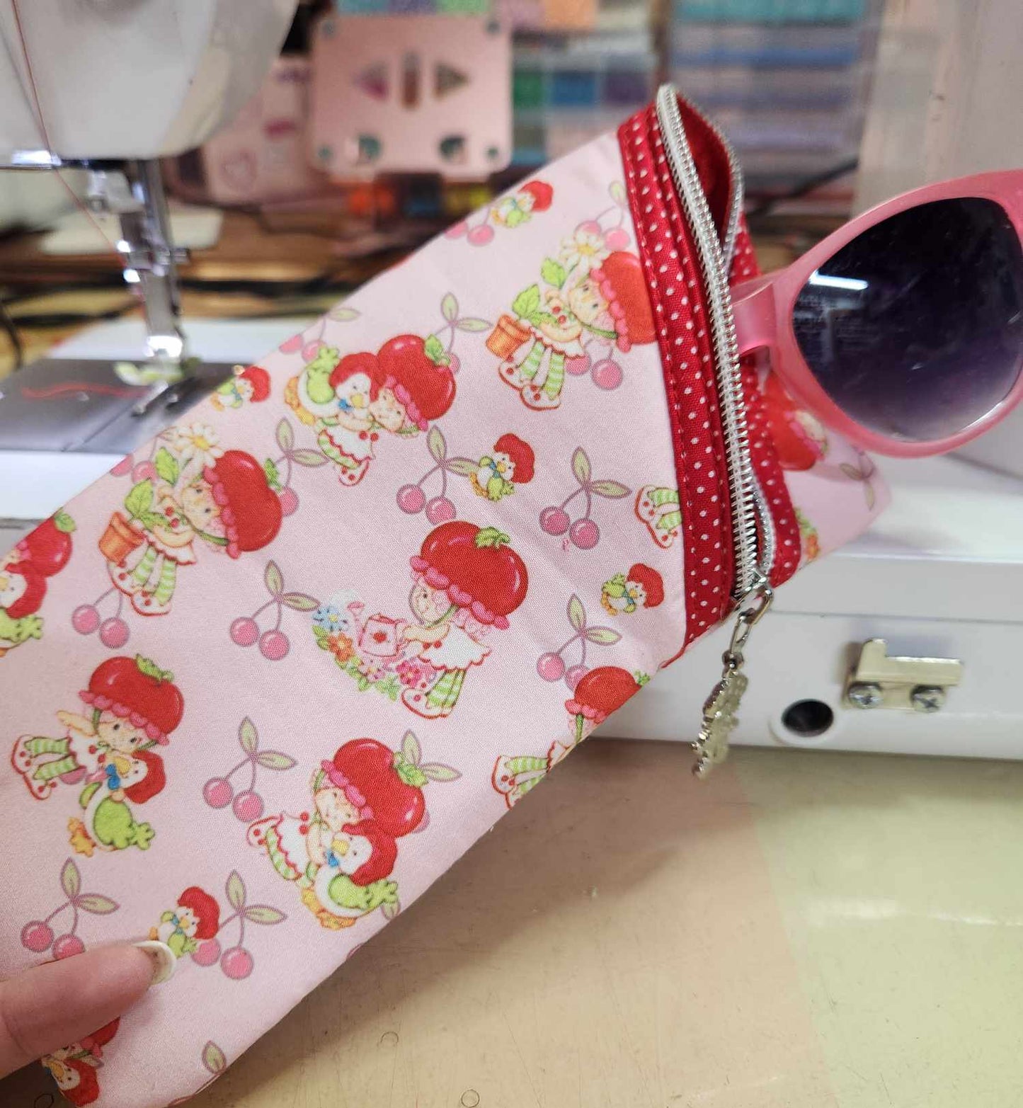 Cherry Girl Diagonal Zippered Pouch for E-Readers, Tablets, iPads, Sunglasses, Etc