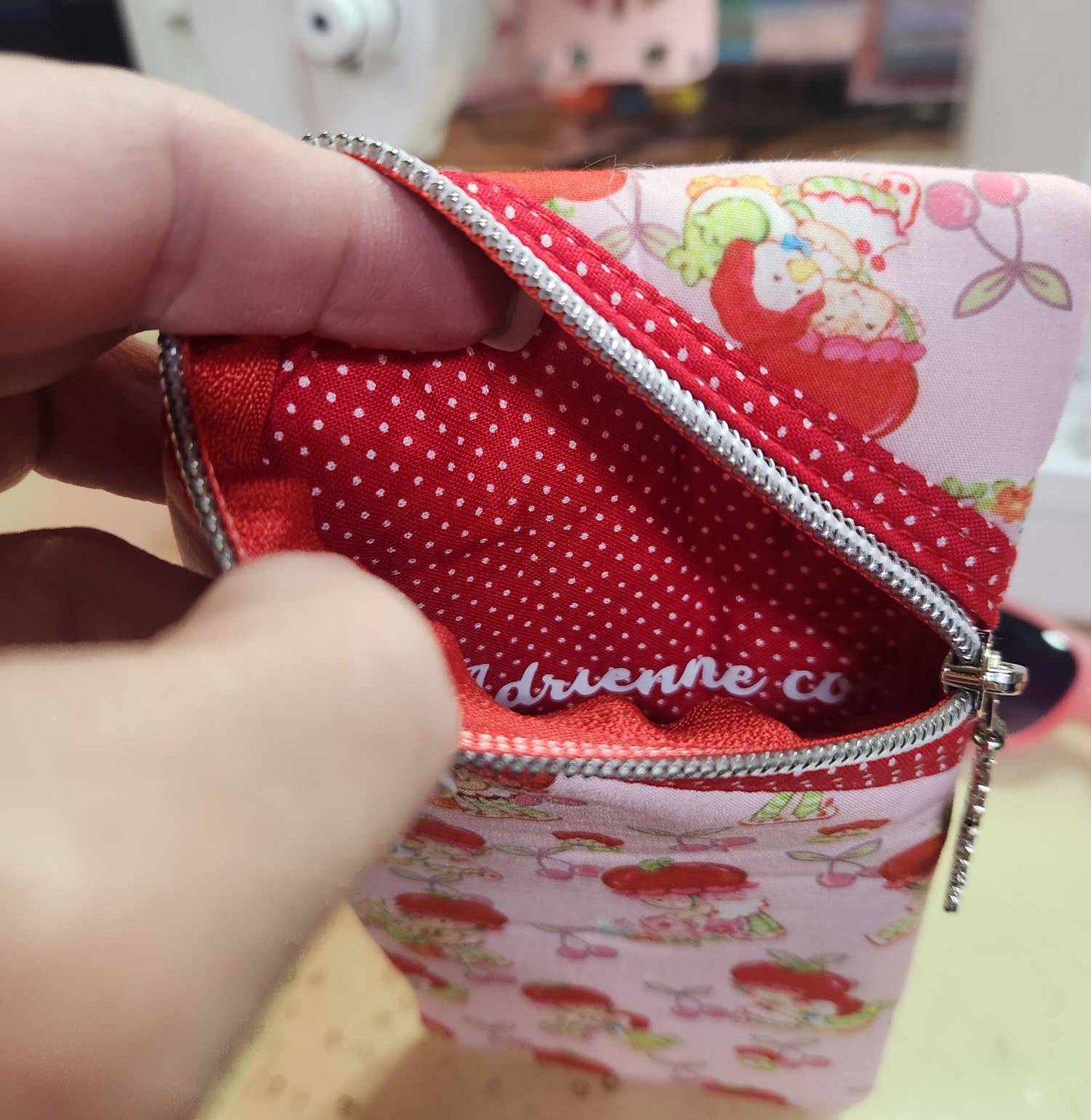 Cherry Girl Diagonal Zippered Pouch for E-Readers, Tablets, iPads, Sunglasses, Etc
