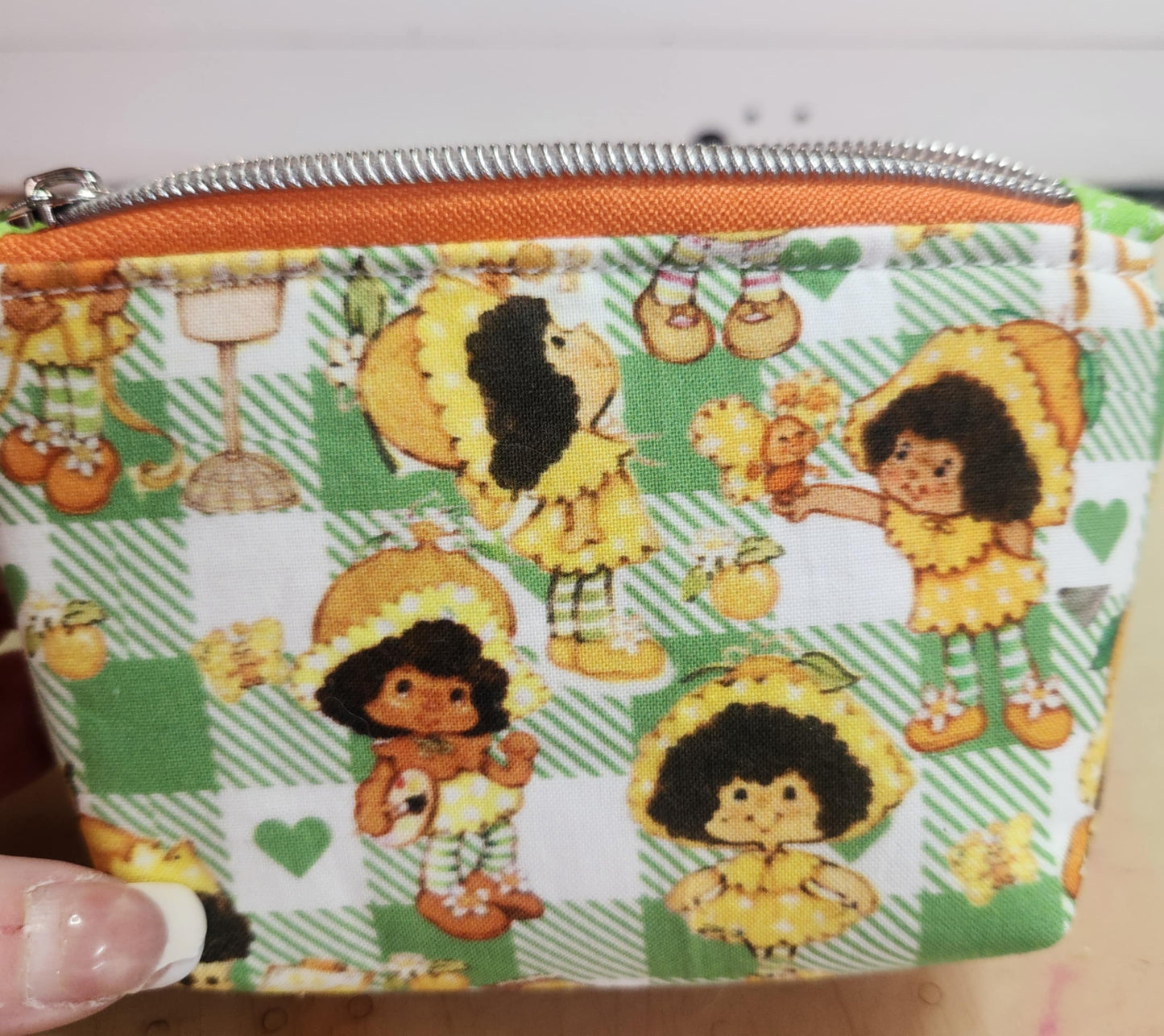 80's Orange Girl Squared Zipper Pouch Three Sizes