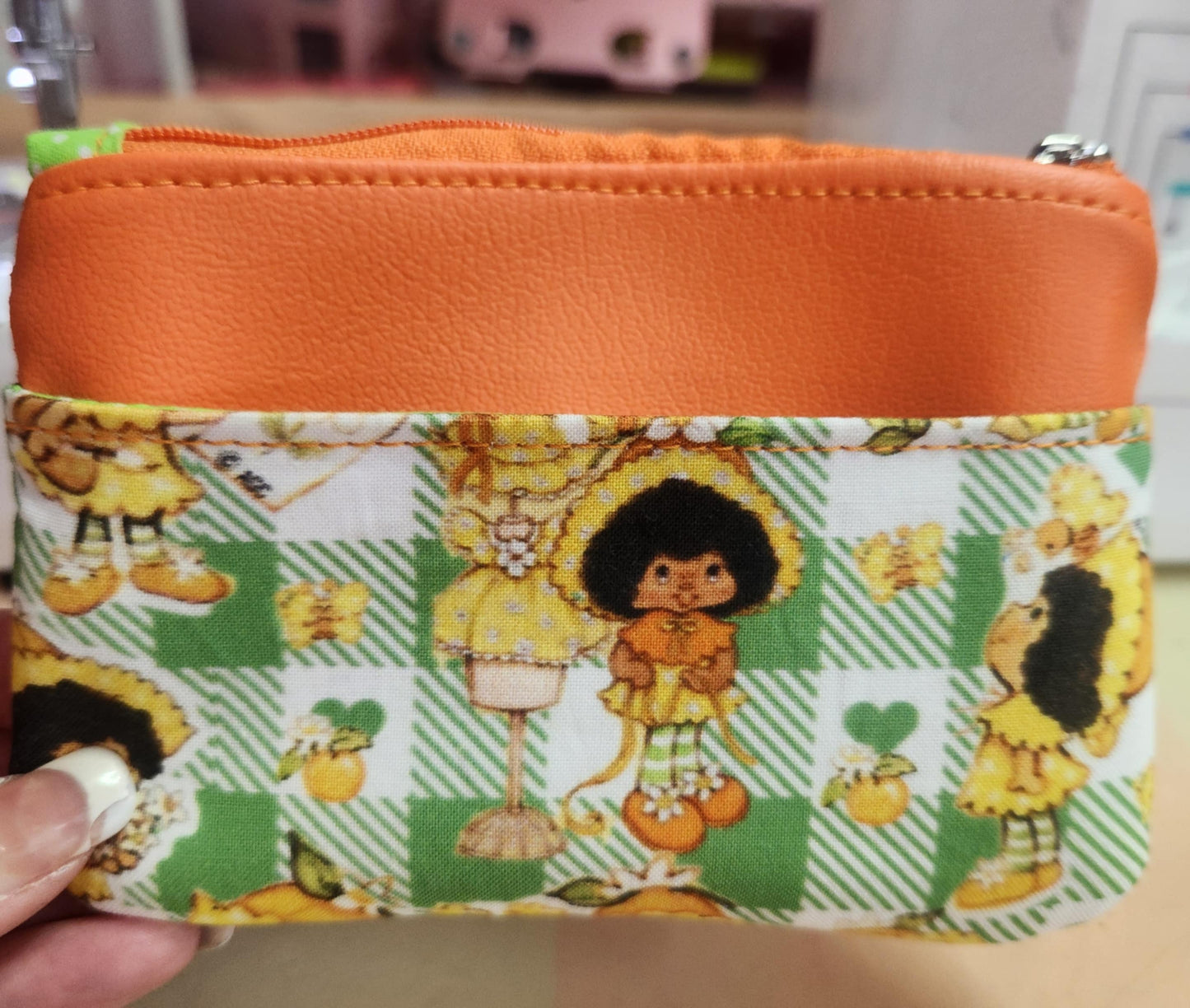 80's Orange Girl Zip-Up Cardholder