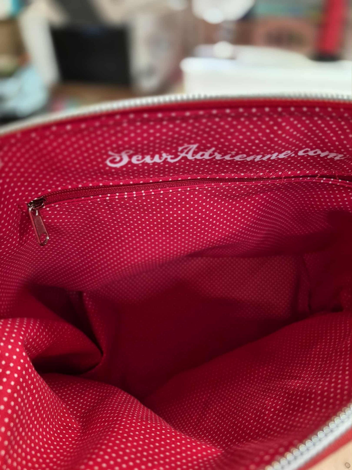 Scented Option! Strawberry Faces Red Domed Handbag