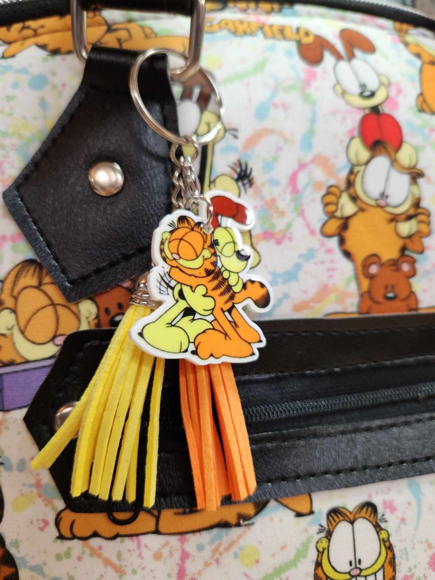 80's Orange Cat & Dog Friend Domed Handbag
