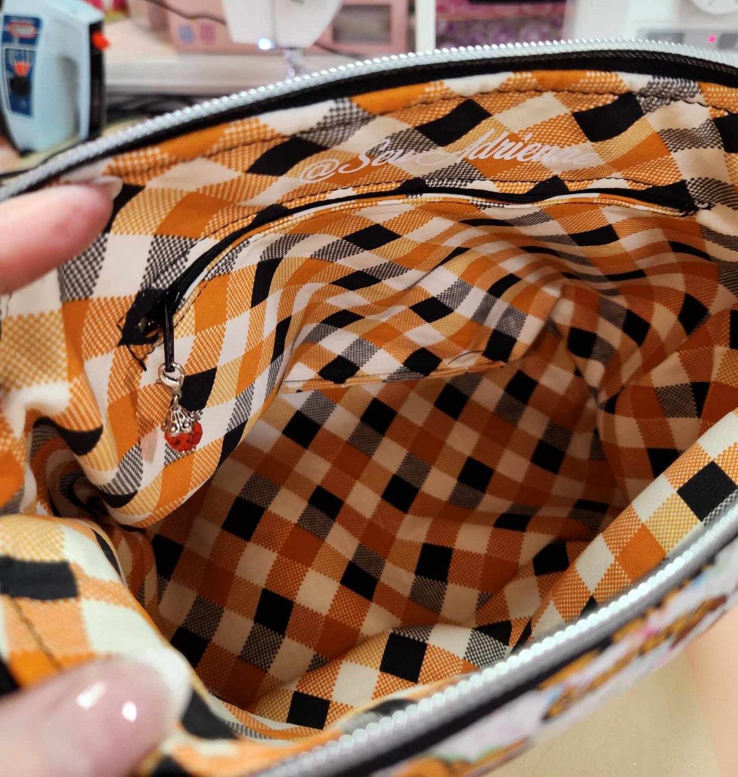 80's Orange Cat & Dog Friend Domed Handbag