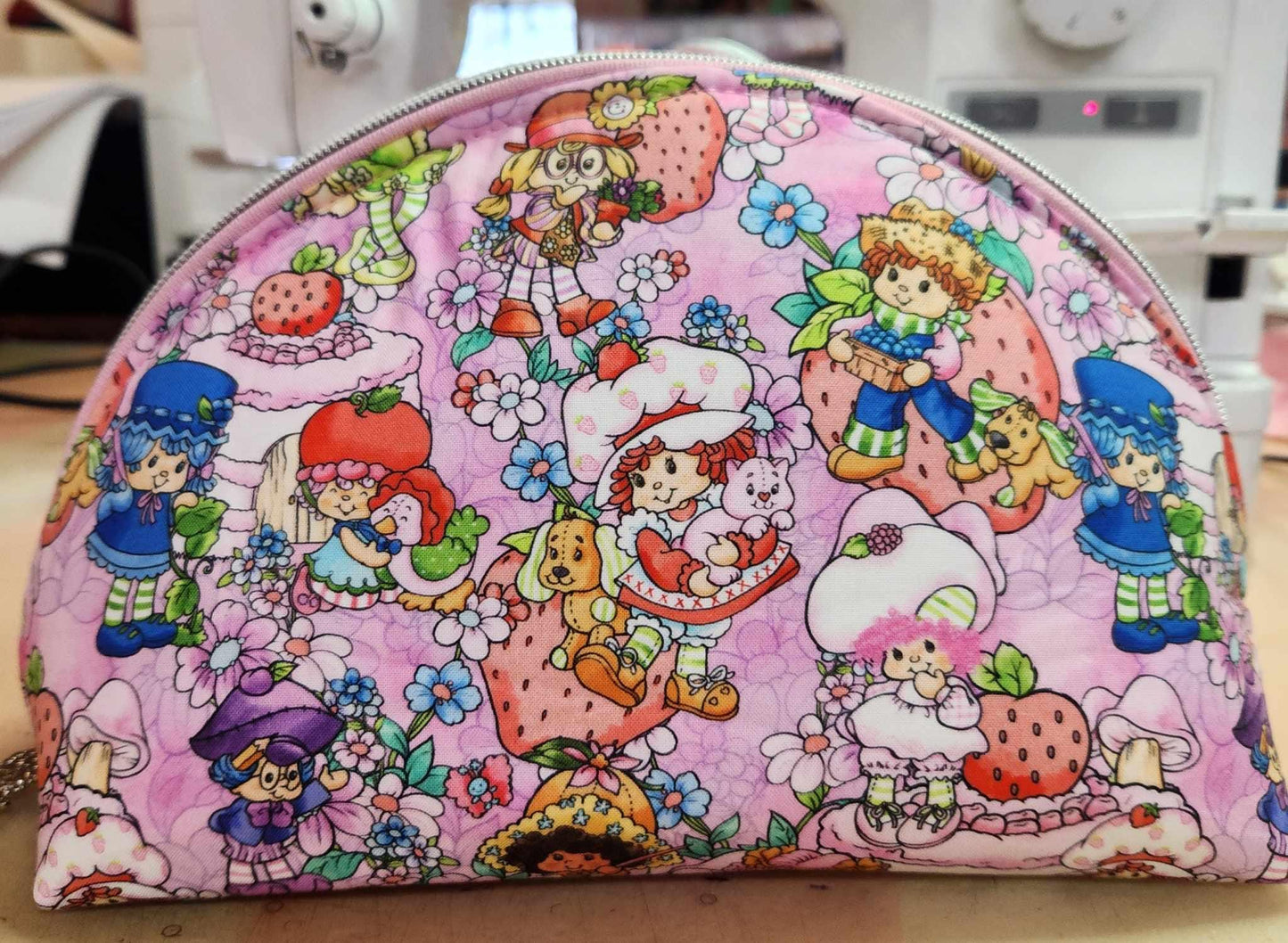 80's Strawberry Girl & Friends Taco Half Moon Zipper Pouch Two Sizes