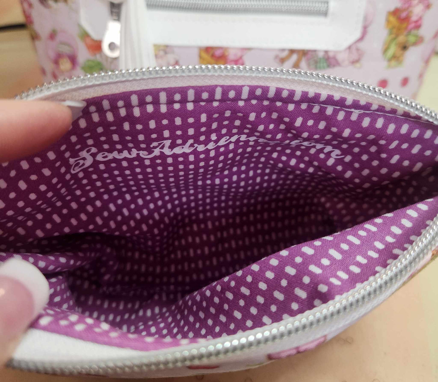 80's Raspberry Girl Squared Zipper Pouch Three Sizes