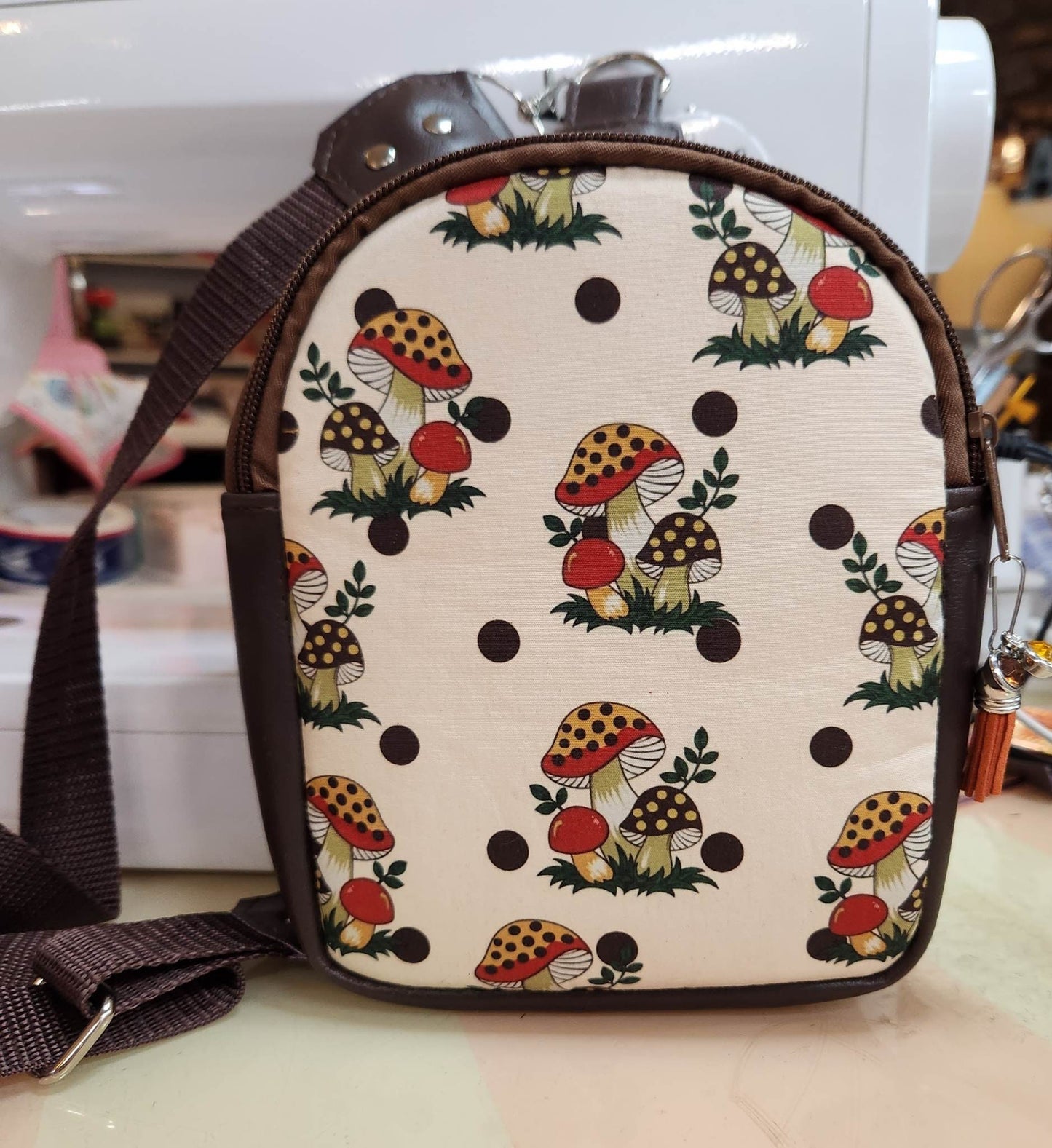 Merry Mushrooms Sears Small Backpack Crossbody