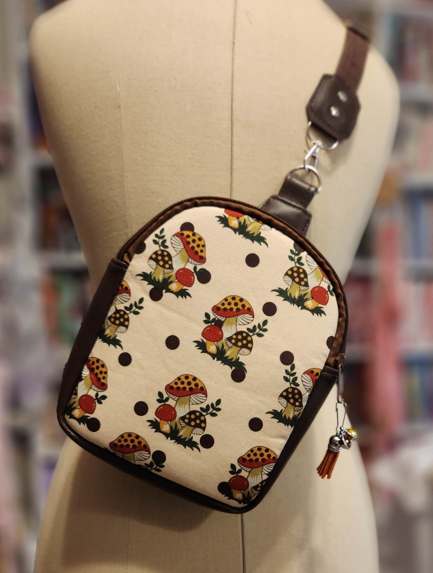 Merry Mushrooms Sears Small Backpack Crossbody