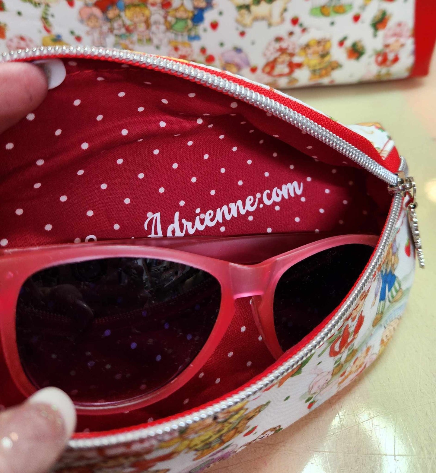 80's Strawberry Girl Zippered Sunglasses Glasses Case