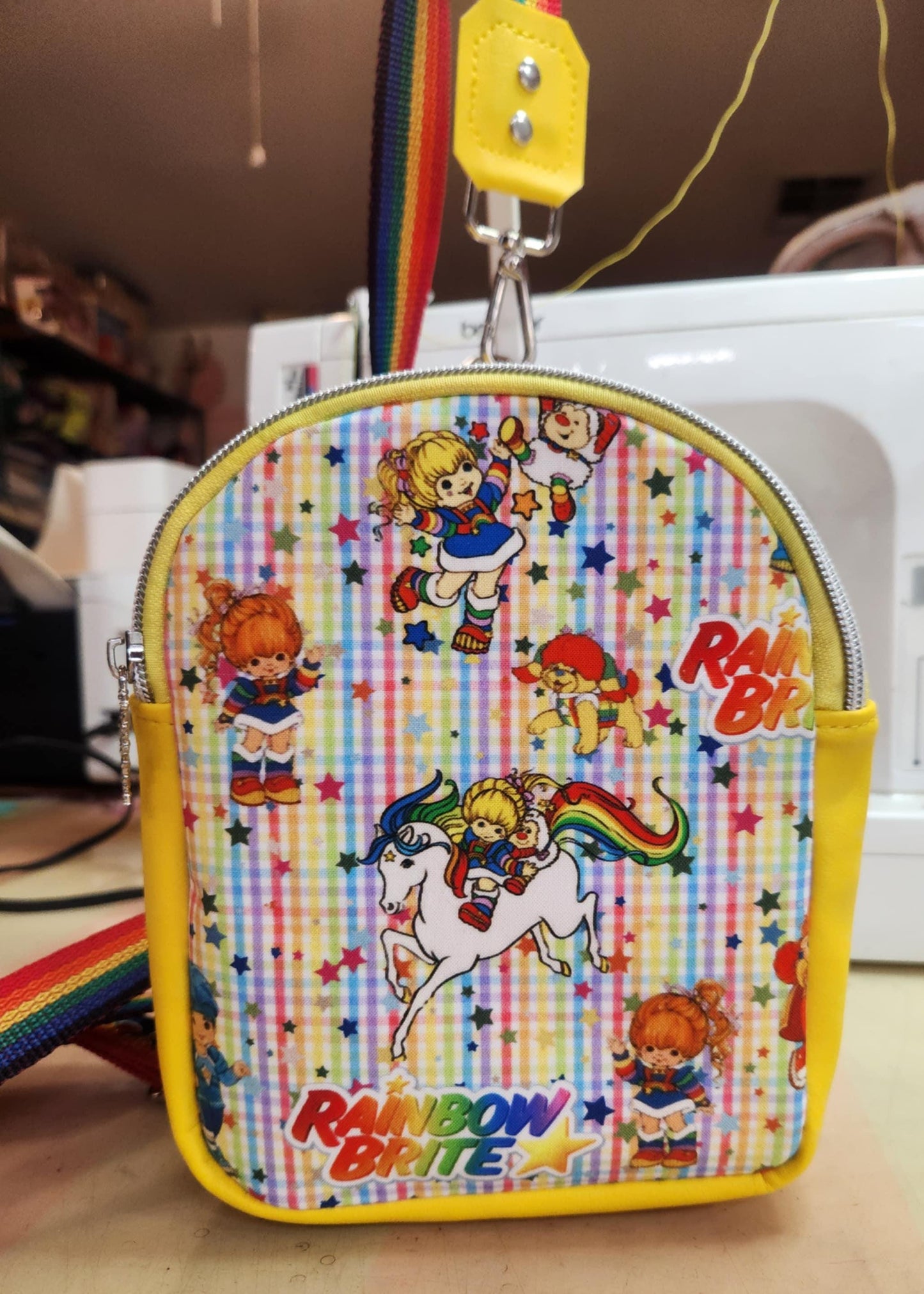 80's Rainbow Girl & Friends Small Backpack Crossbody Slingpack