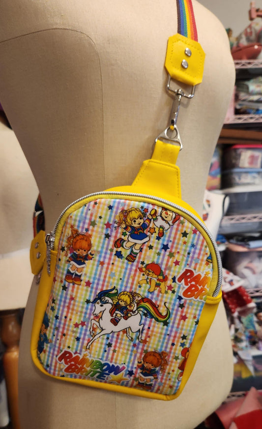 80's Rainbow Girl & Friends Small Backpack Crossbody Slingpack