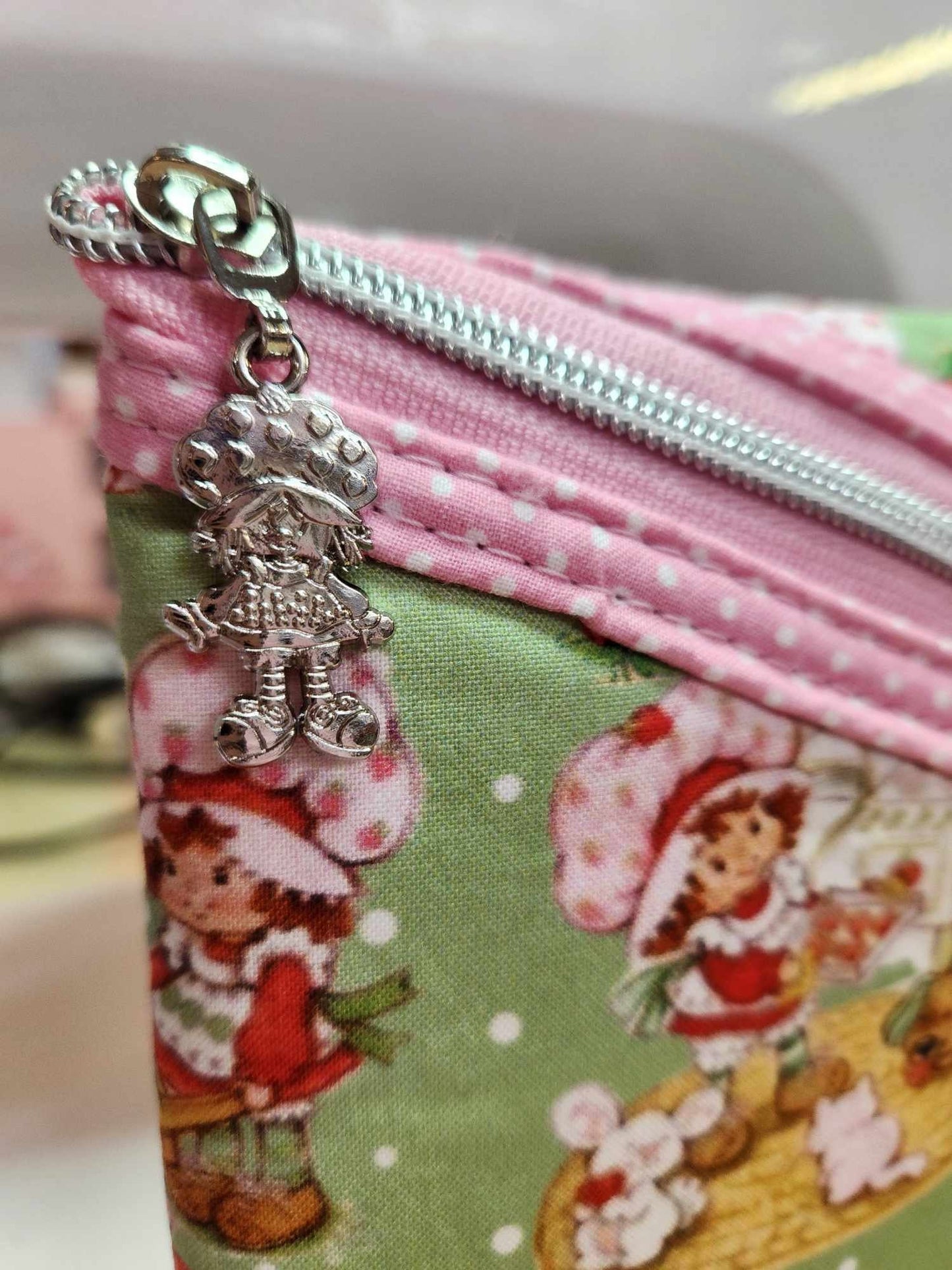 80's Strawberry Girl Diagonal Zippered Pouch for E-Readers, Tablets, iPads, Sunglasses
