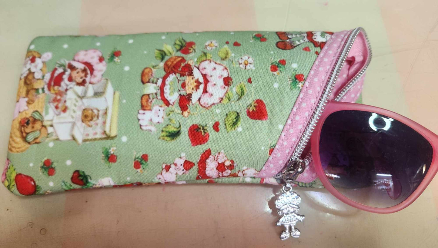 80's Strawberry Girl Diagonal Zippered Pouch for E-Readers, Tablets, iPads, Sunglasses