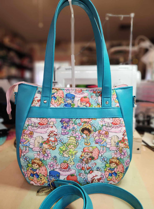 Scented Option! Strawberry Friends Teal Large Handbag