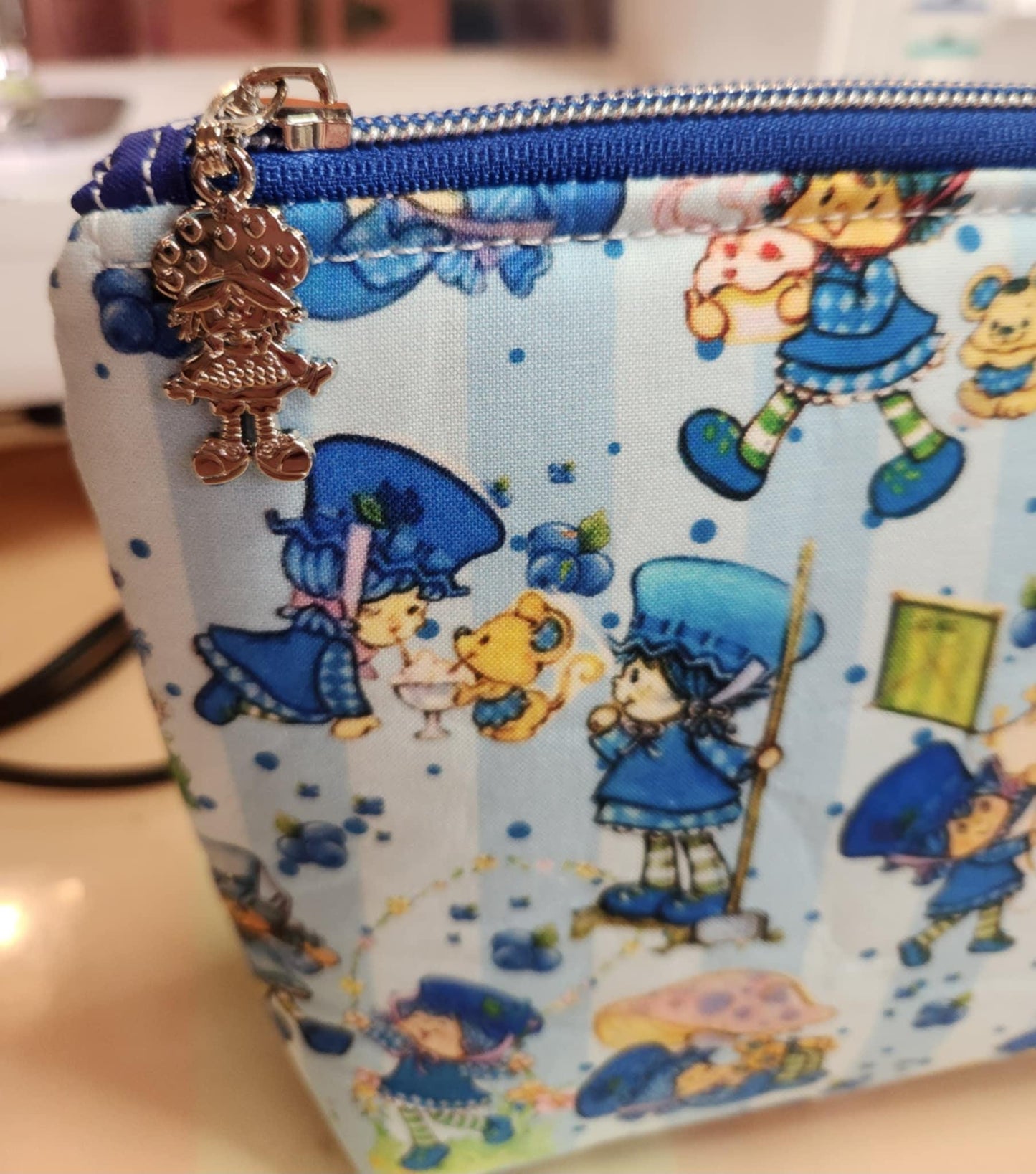 80's Blueberry Girl Squared Zipper Pouch Three Sizes