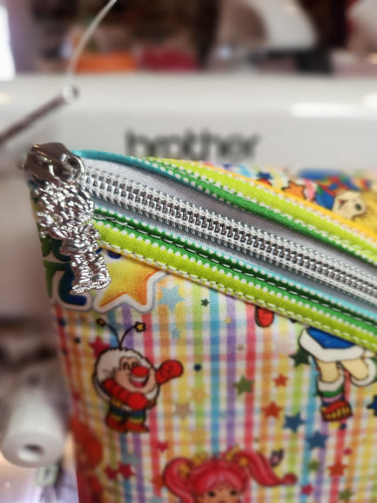 80's Rainbow Girl & Friends Diagonal Zippered Pouch for E-Readers, Tablets, iPads, & Sunglasses