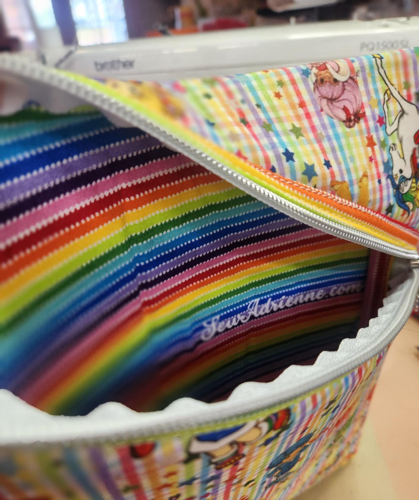 80's Rainbow Girl & Friends Diagonal Zippered Pouch for E-Readers, Tablets, iPads, & Sunglasses