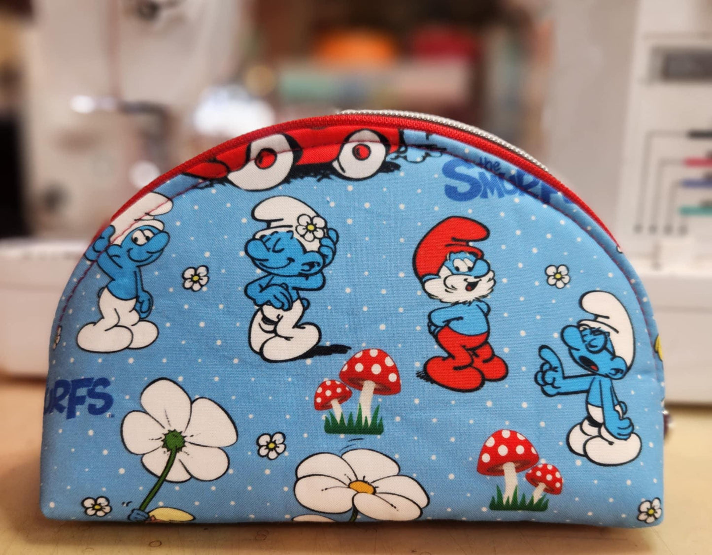 80's Blue Friends Taco Half Moon Zipper Pouch Two Sizes