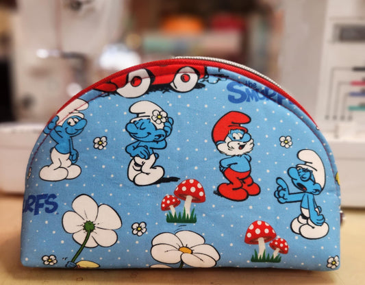 80's Blue Friends Taco Half Moon Zipper Pouch Two Sizes