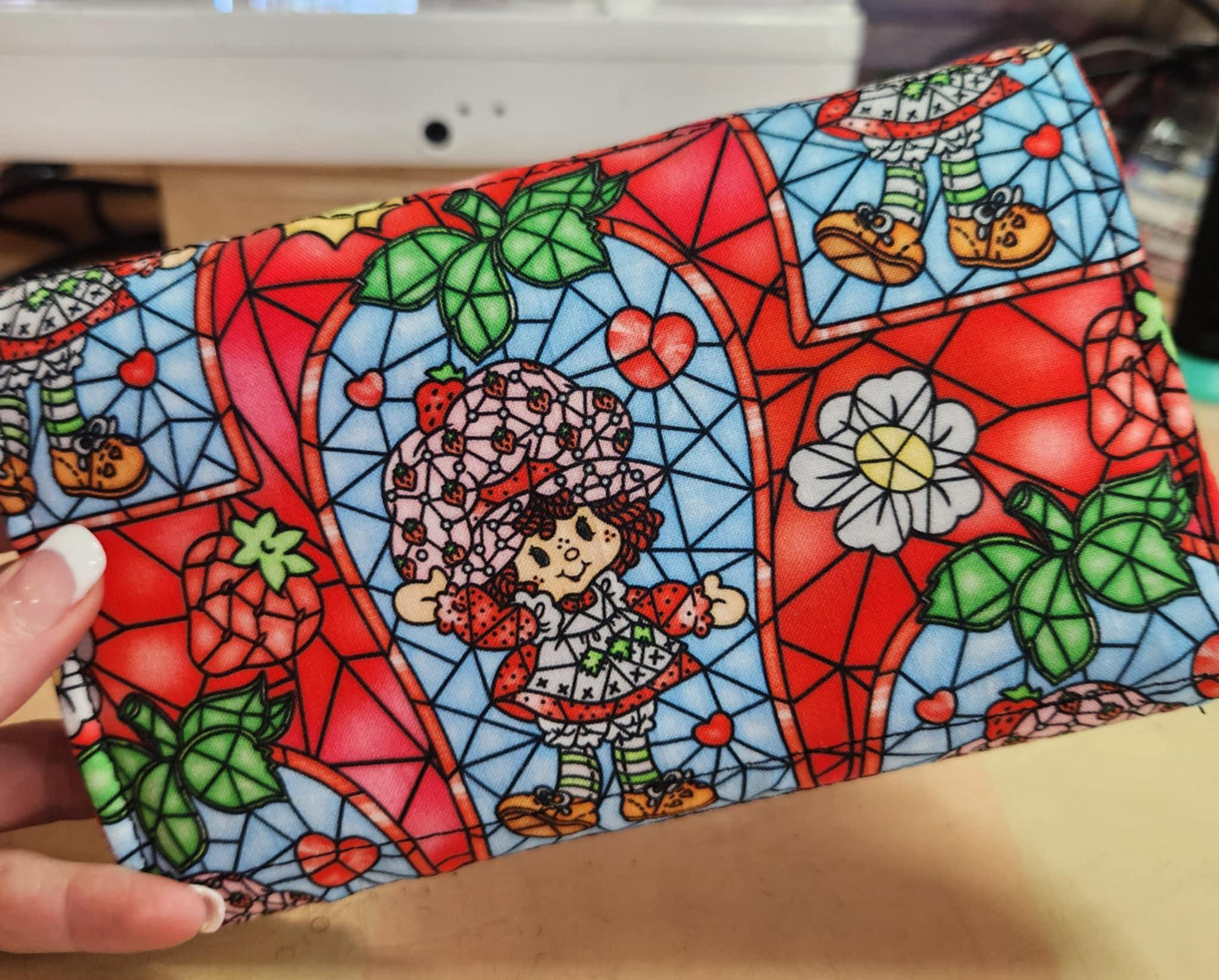80's Strawberry Girl Stained Glass Accordion Wallet