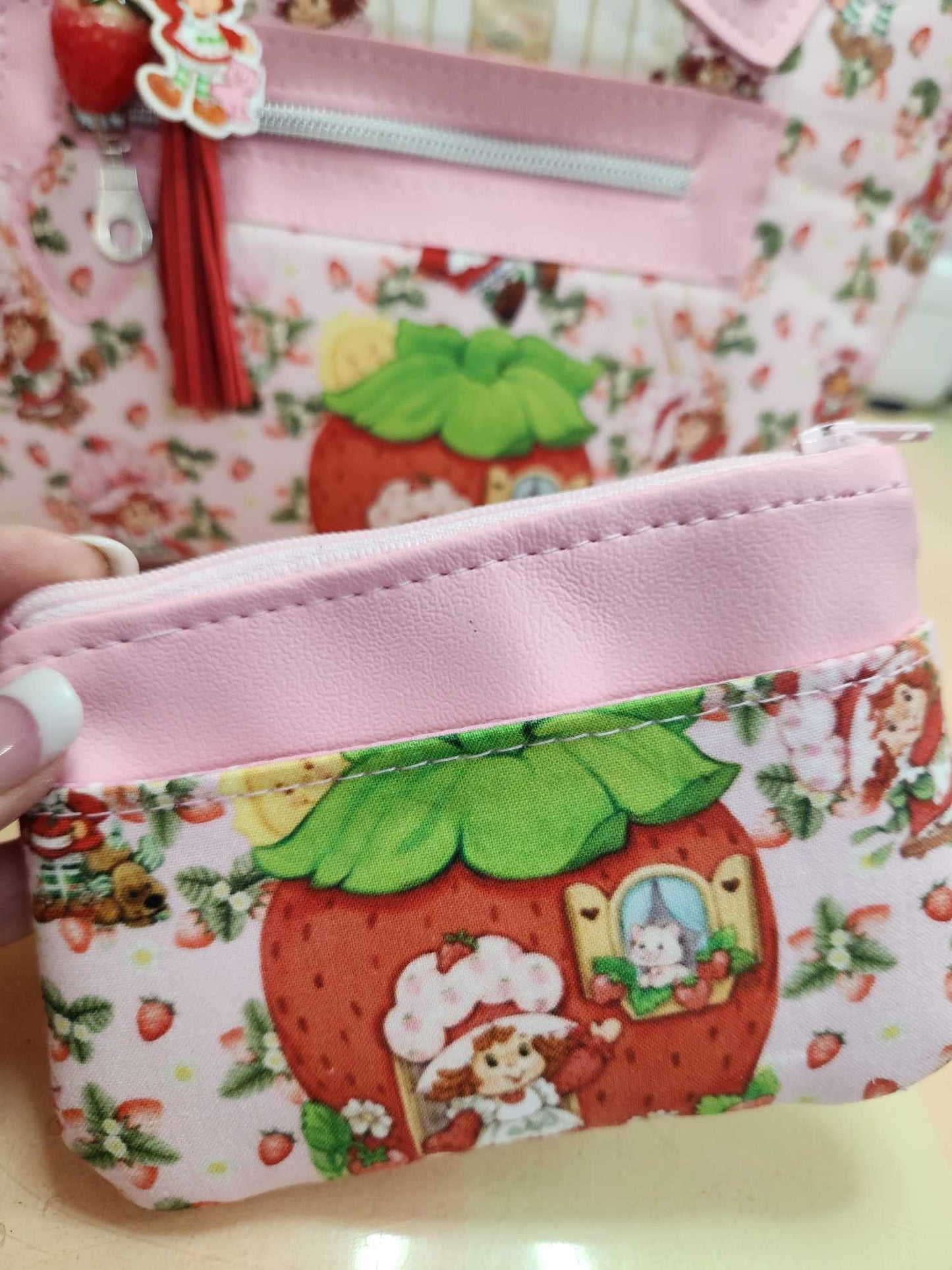 80's Strawberry Girl Zip-Up Cardholder