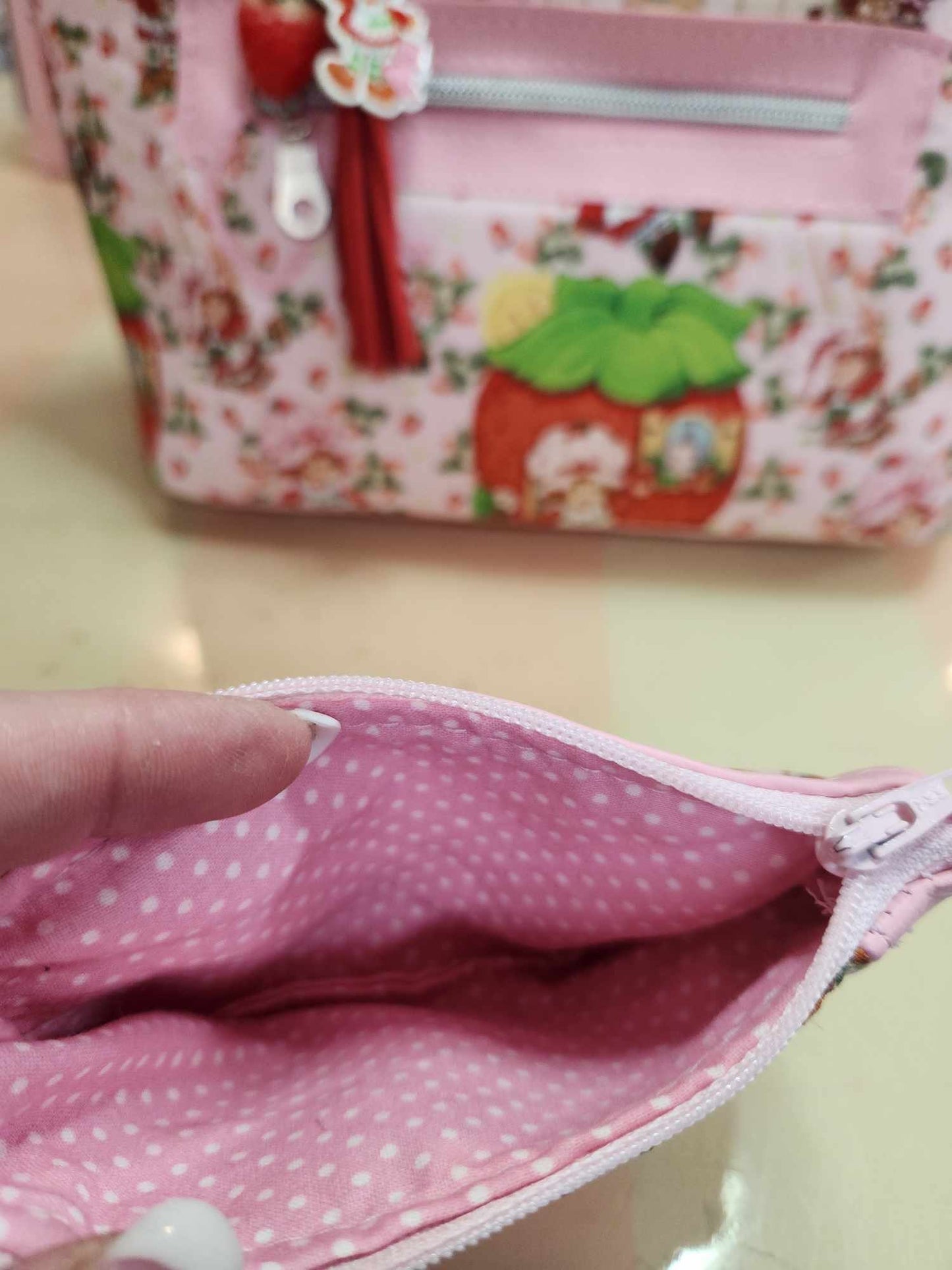 80's Strawberry Girl Zip-Up Cardholder