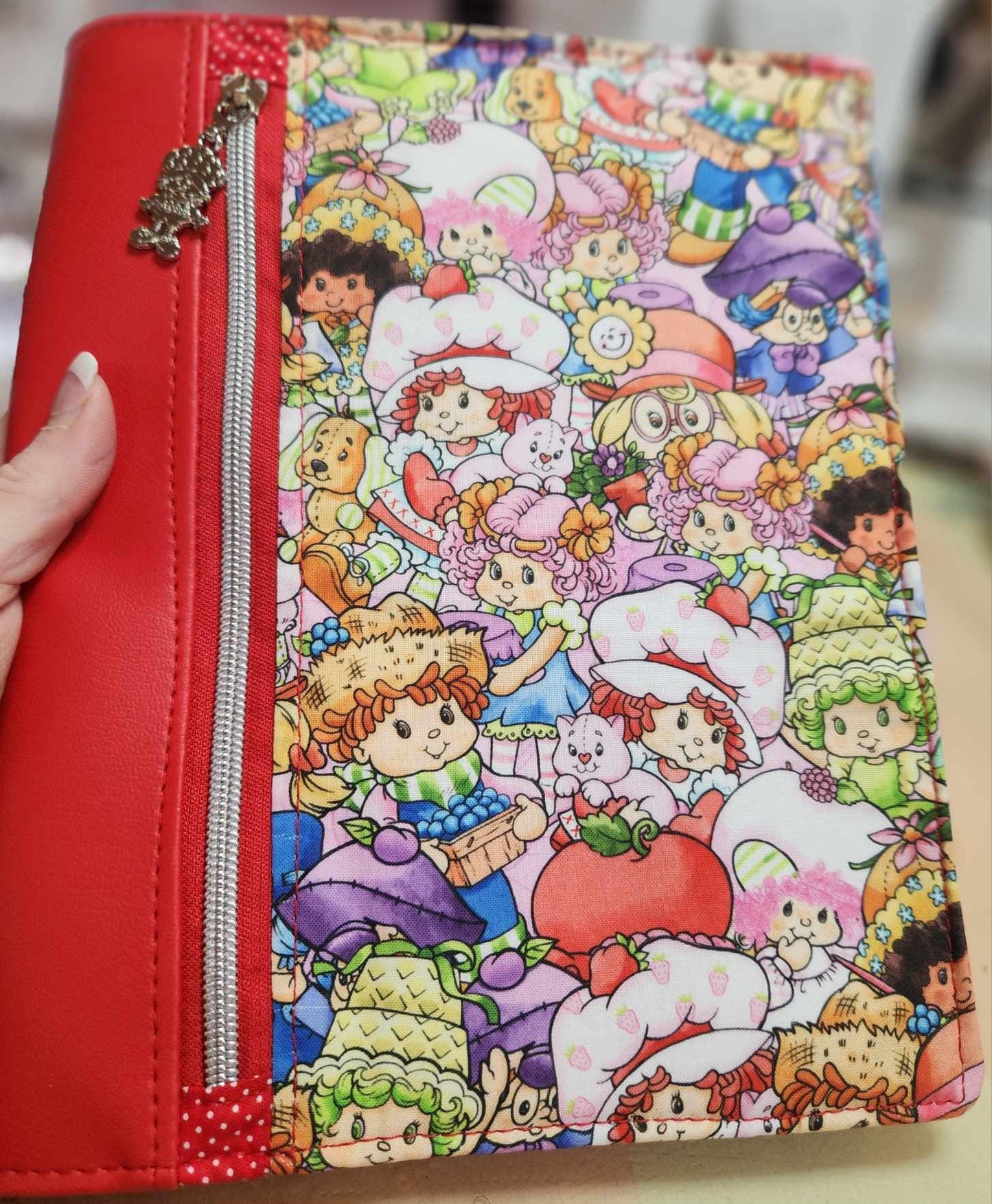 Strawberry Friends Notebook Cover Zipper Front Pocket Two Sizes