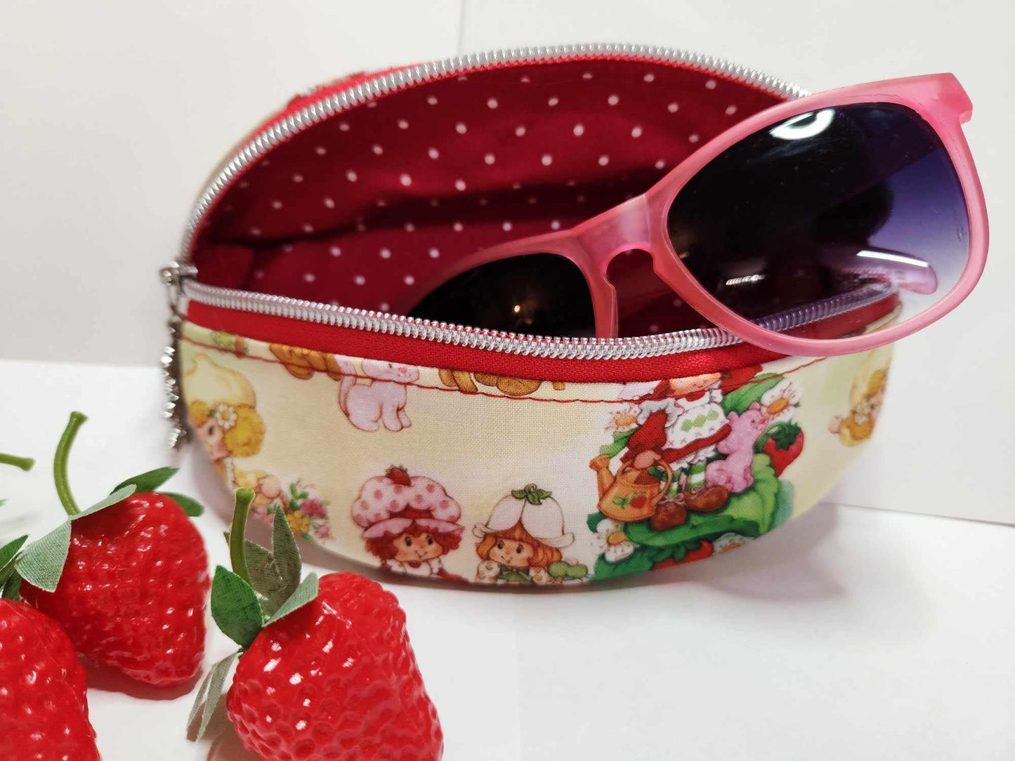 80's Strawberry Friends Zippered Sunglasses Glasses Case