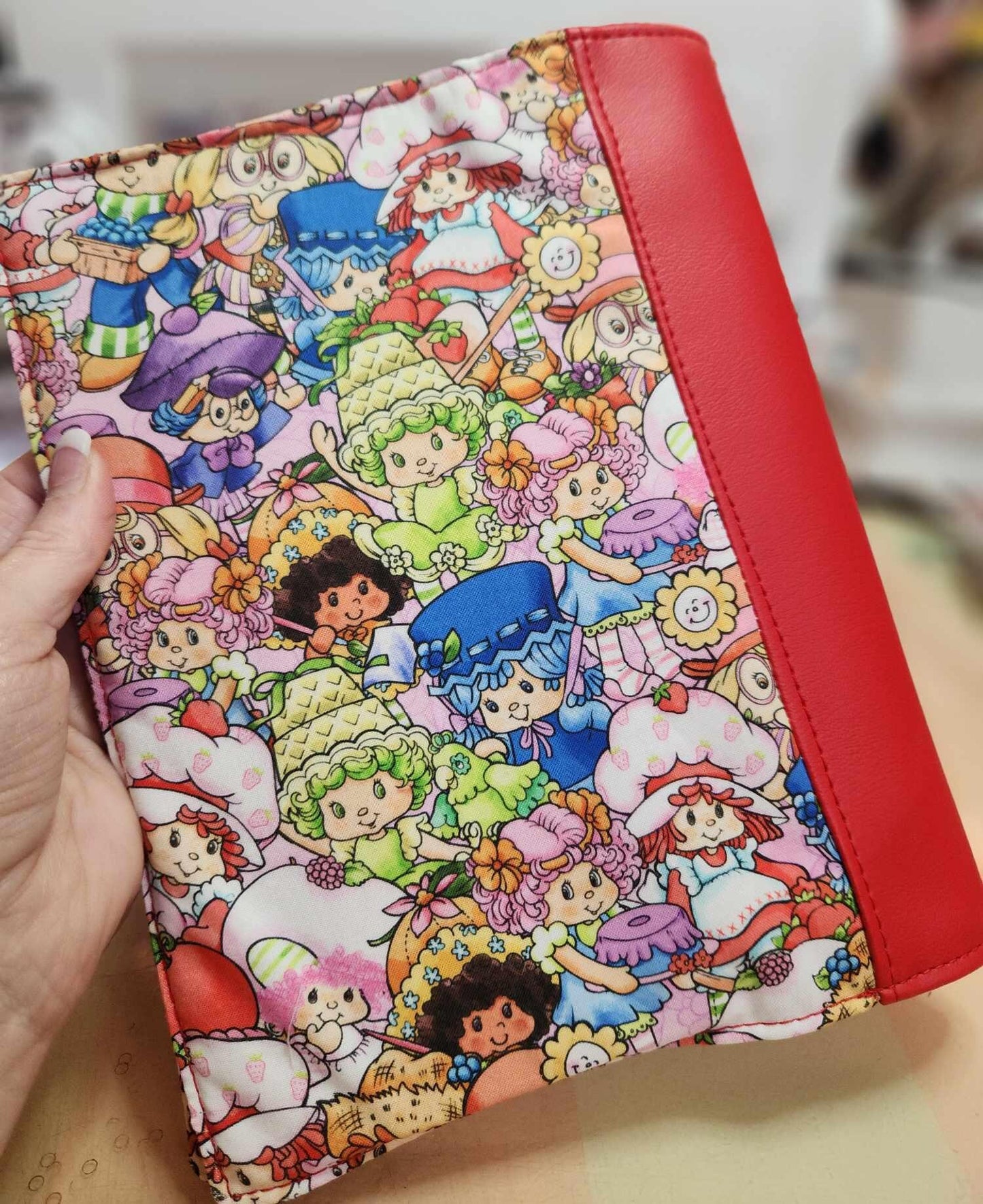 Strawberry Friends Notebook Cover Zipper Front Pocket Two Sizes