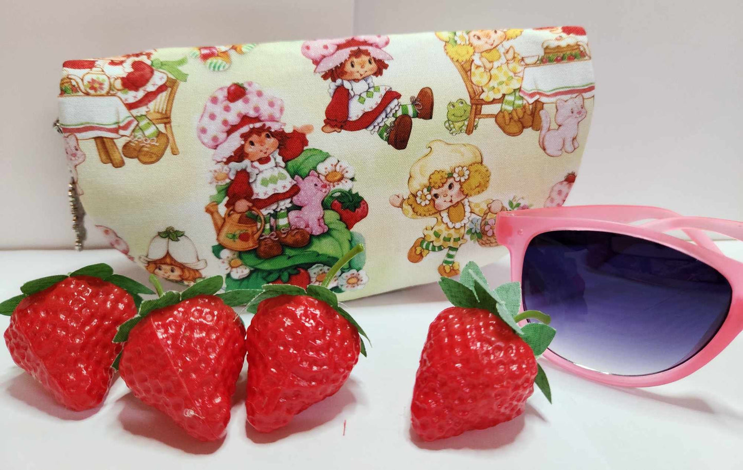 80's Strawberry Friends Zippered Sunglasses Glasses Case