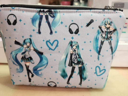 Hatsune Miku Squared Zipper Pouch Three Sizes