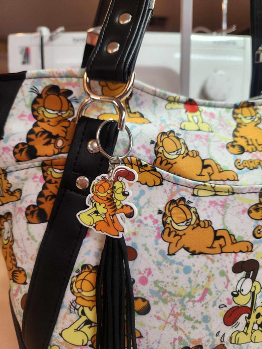 80's Orange Cat & Dog Large Handbag