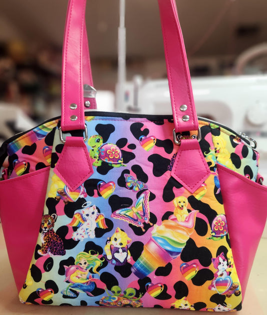 80's Rainbow Leopard Print Character Purse