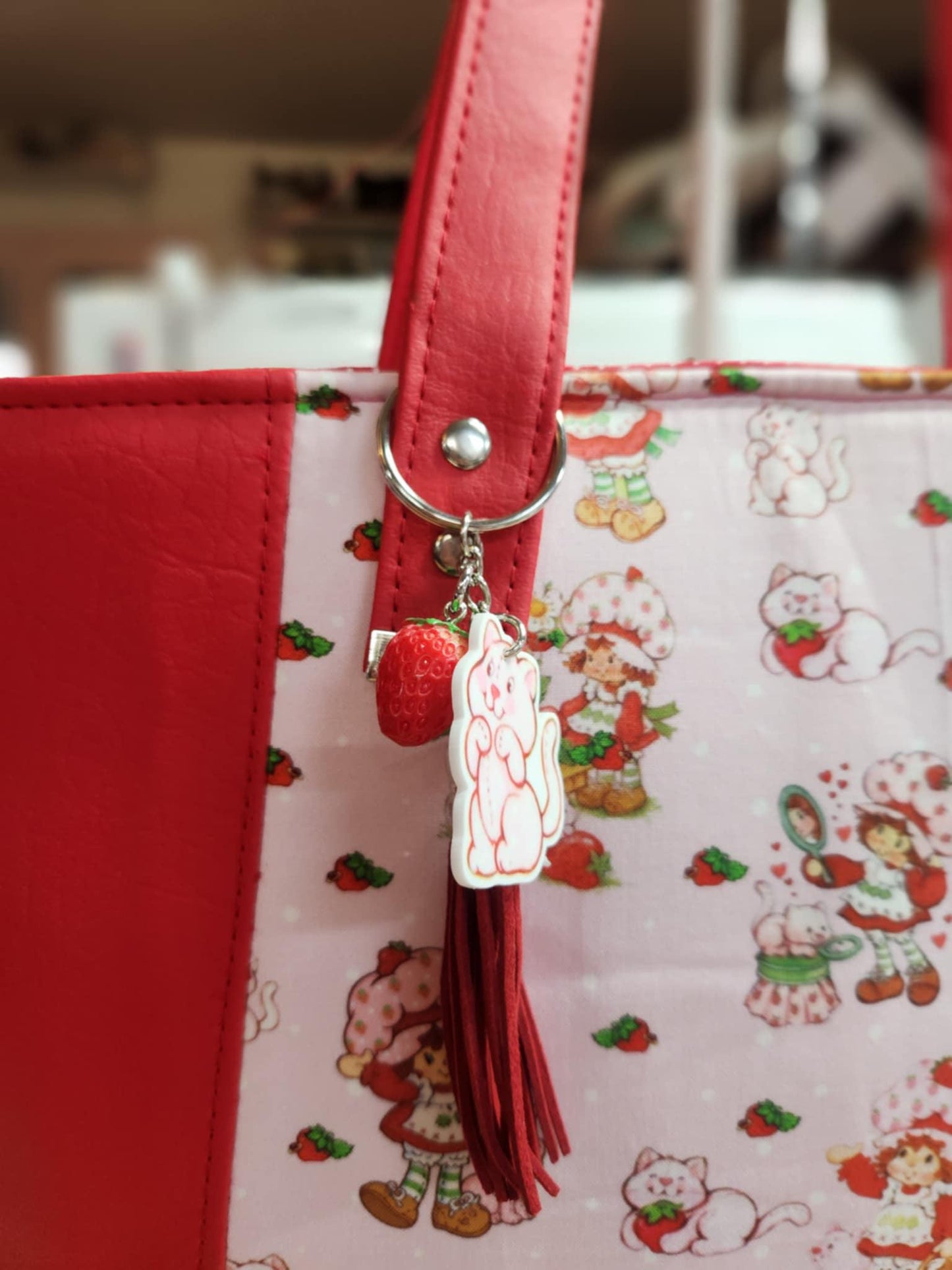 Scented Option! Strawberry Girl & Cat Totebag