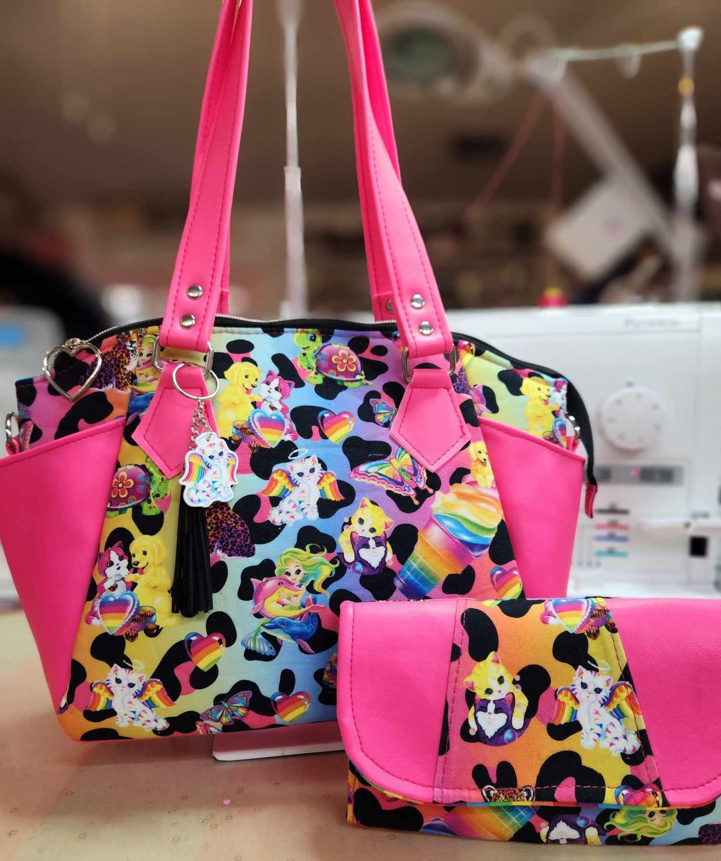80's Rainbow Leopard Print Character Purse