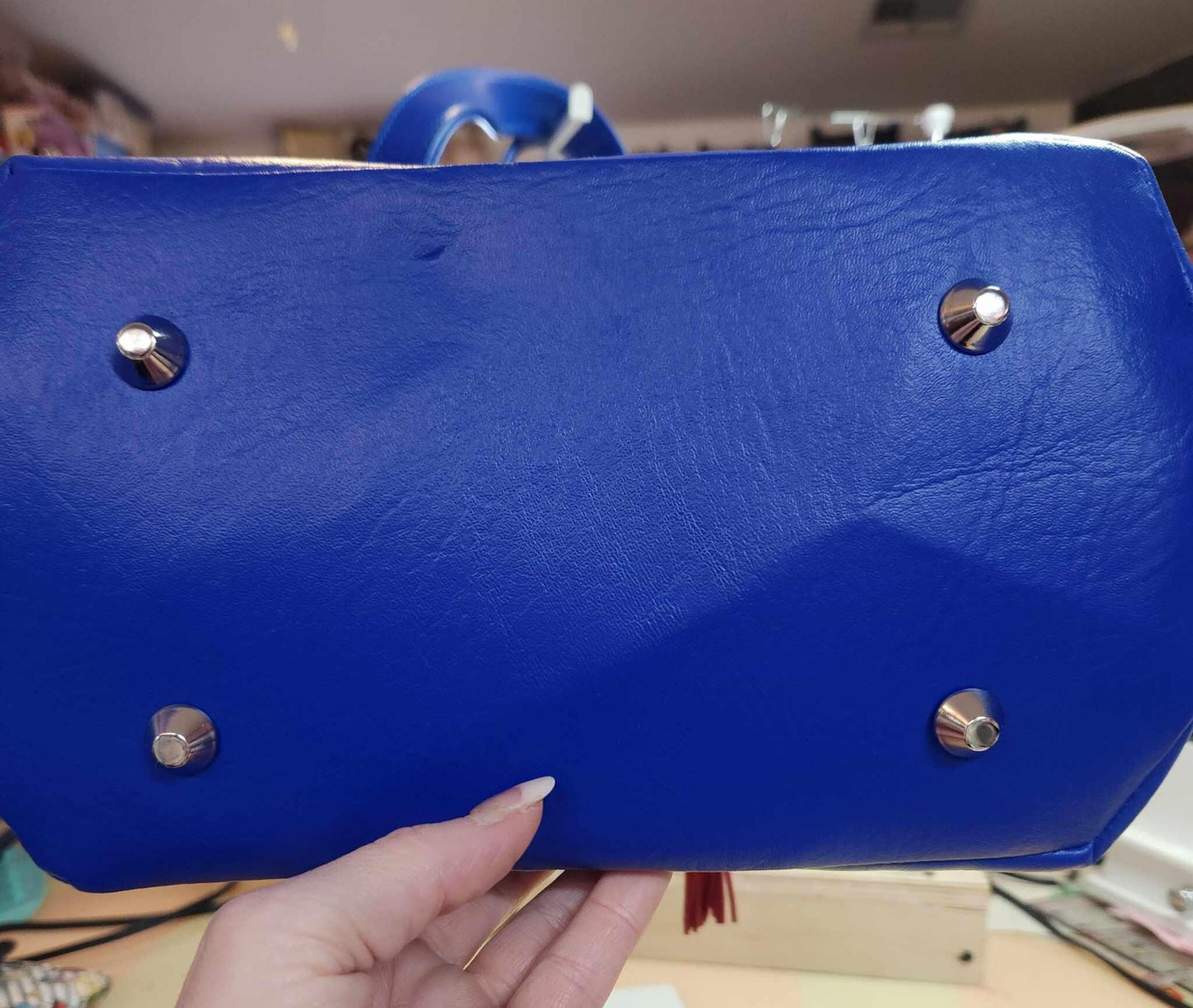 80's Blue Family Domed Handbag