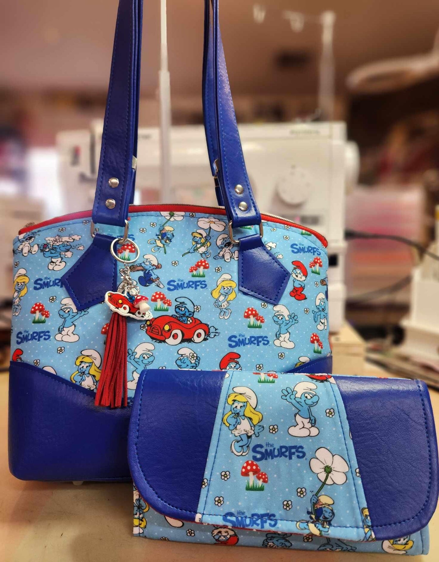 80's Blue Family Domed Handbag