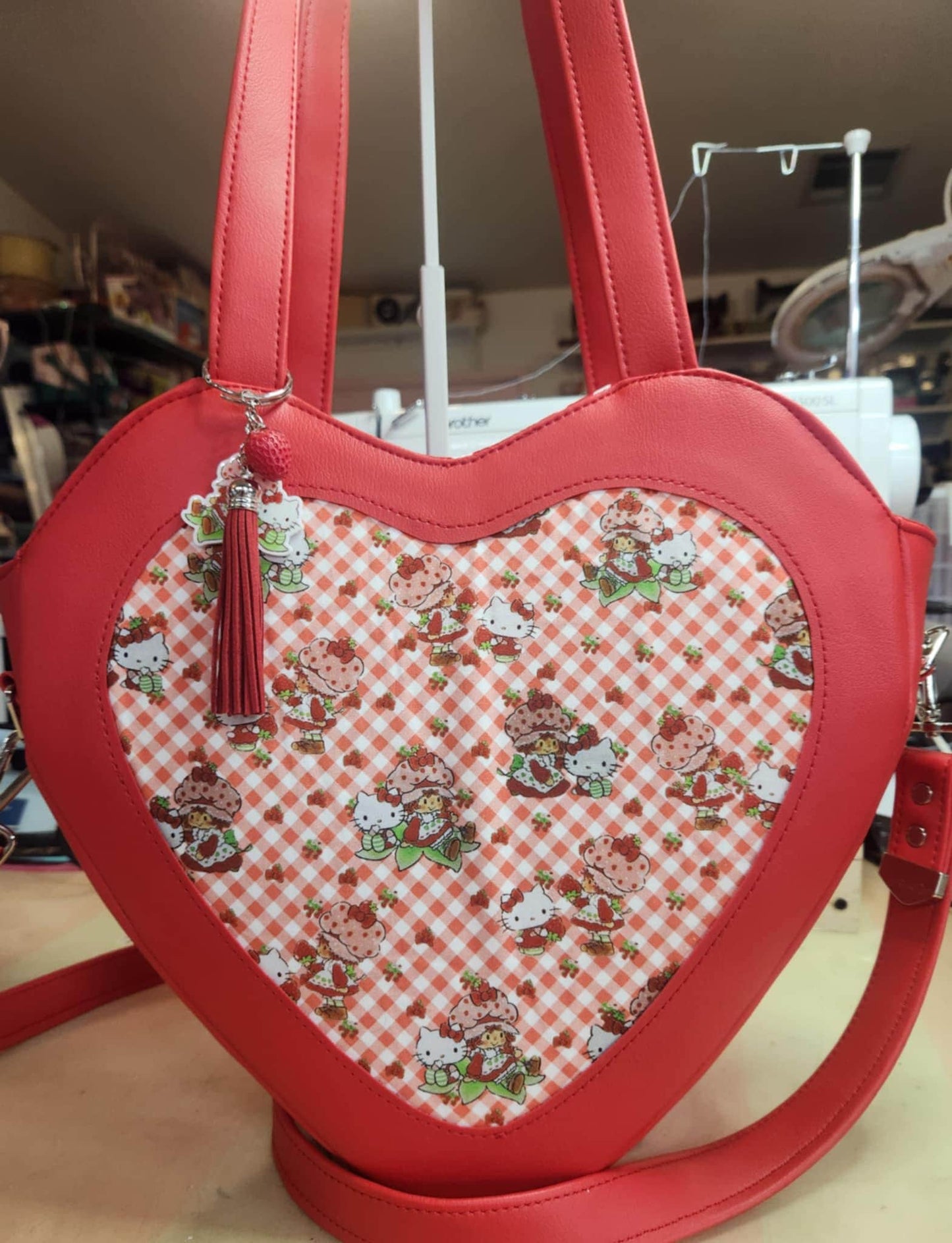80's Strawberry Girl & Kitty Heart Tote