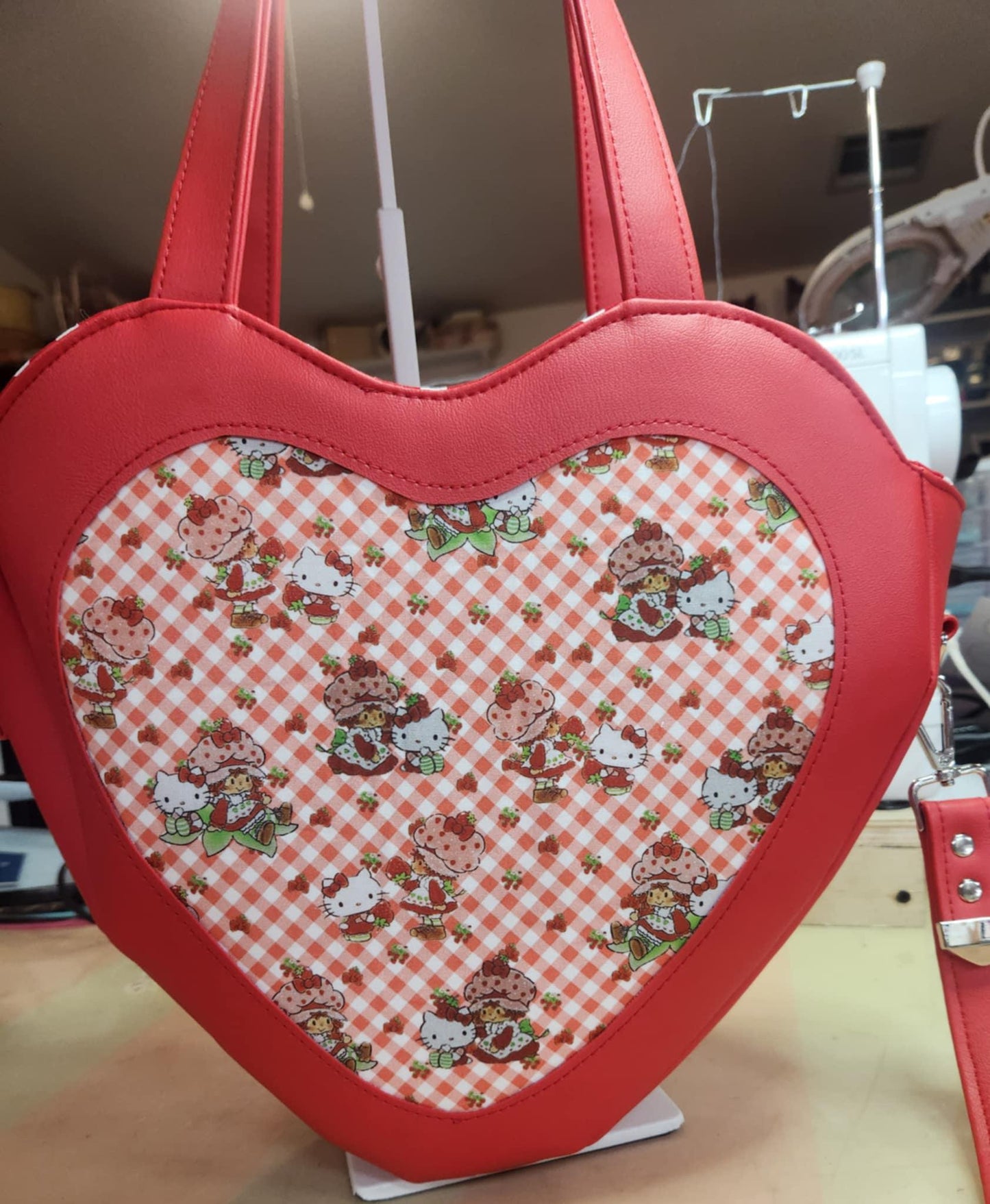 80's Strawberry Girl & Kitty Heart Tote