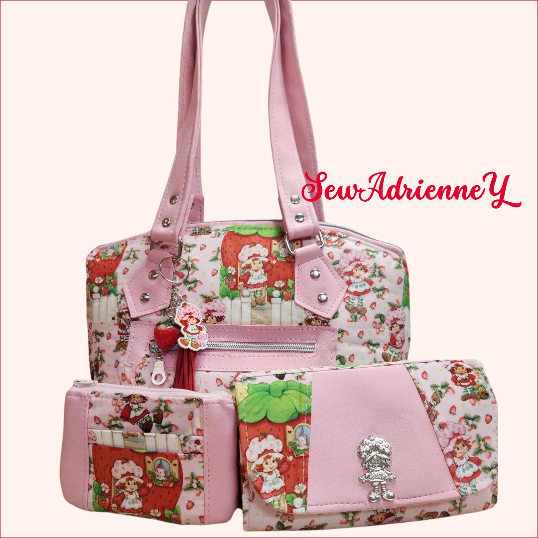 Scented Option! Strawberry Girl Pink Vinyl Domed Handbag