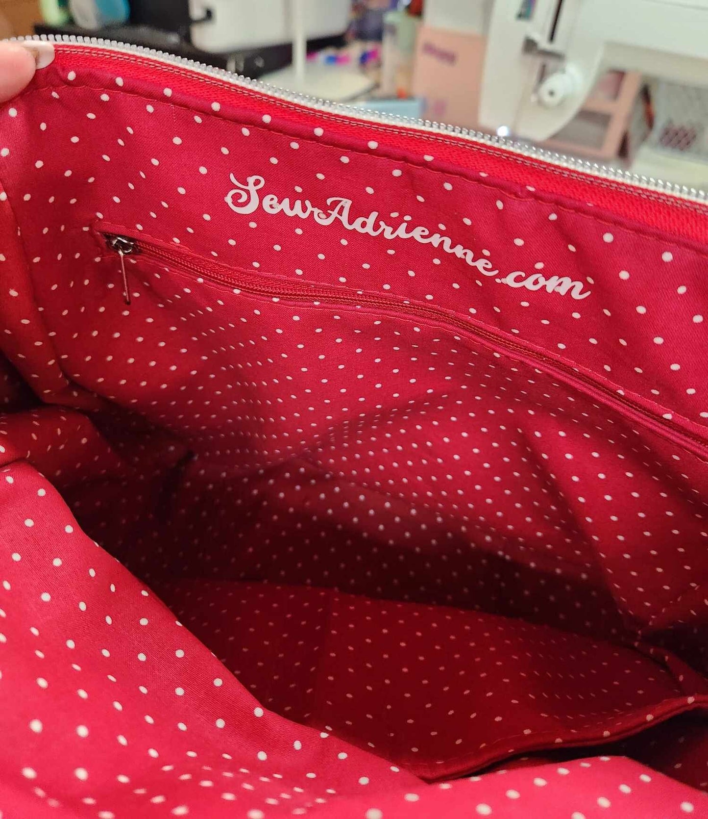 Scented Option! Pink Background, Strawberry Girl Friends Large Handbag