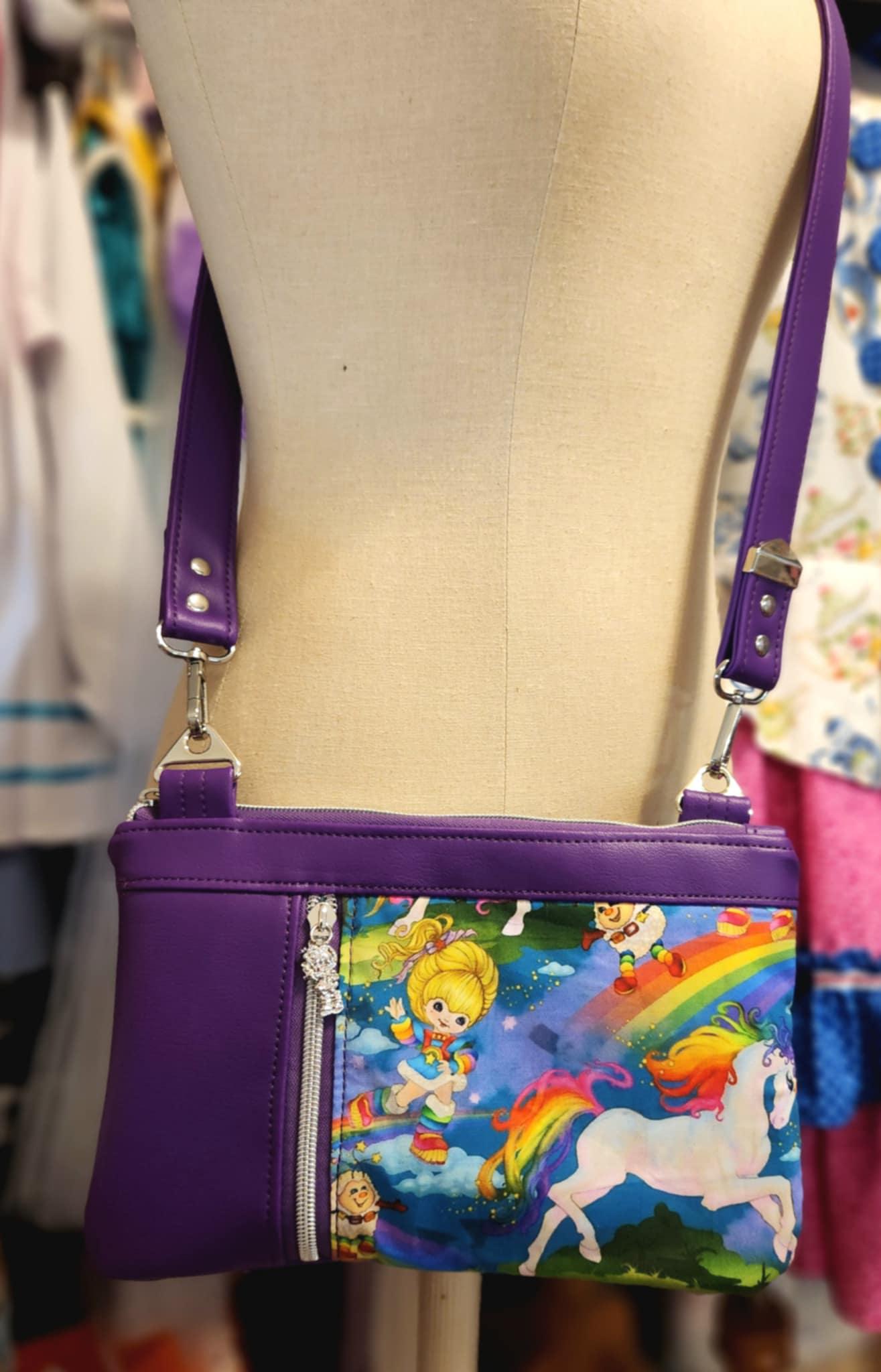 80's Rainbow Girl Crossbody Zippered Clutch