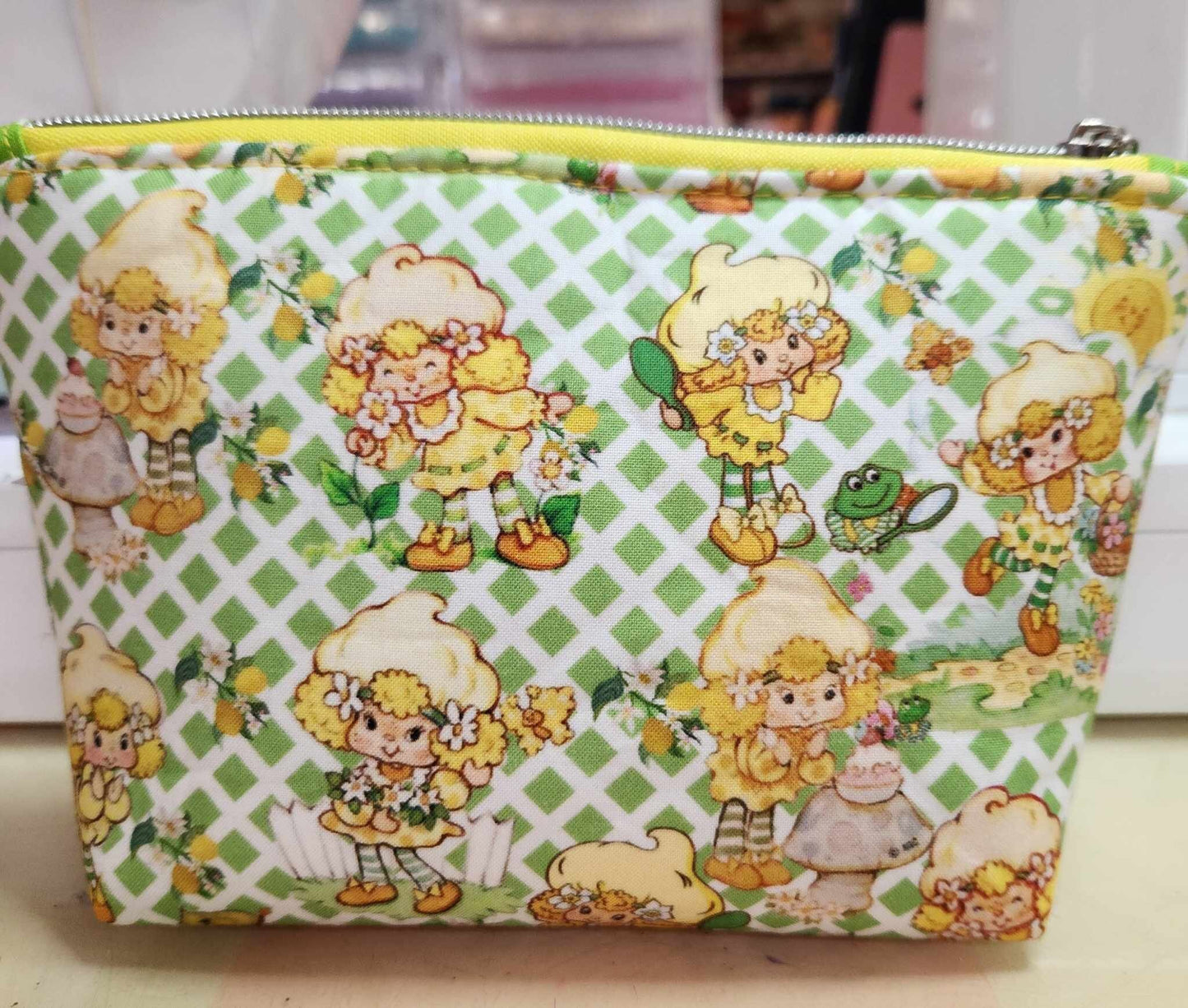 80's Lemon Girl Squared Zipper Pouch Three Sizes