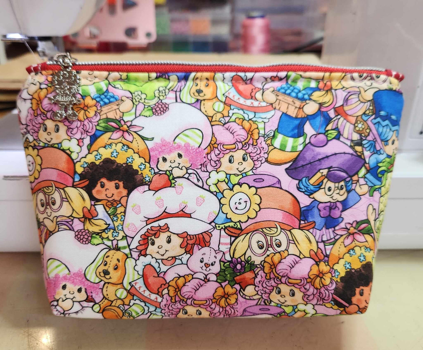 80's Strawberry Girl & Friends Squared Zipper Pouch Three Sizes