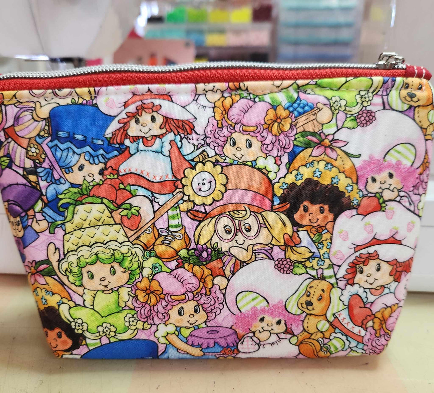 80's Strawberry Girl & Friends Squared Zipper Pouch Three Sizes