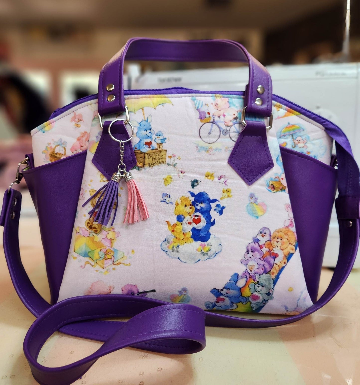Classic 80's Bears Cousins Print Large Handbag