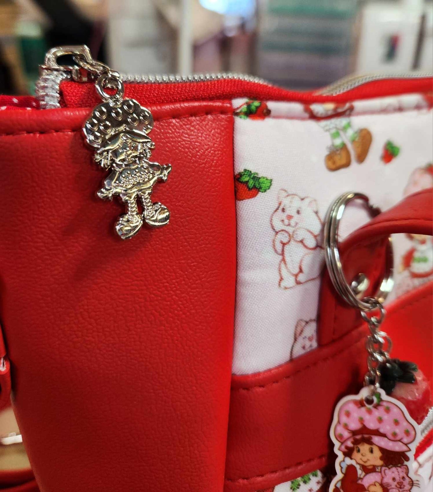 Scented Option! Strawberry Girl & Cat Large Handbag