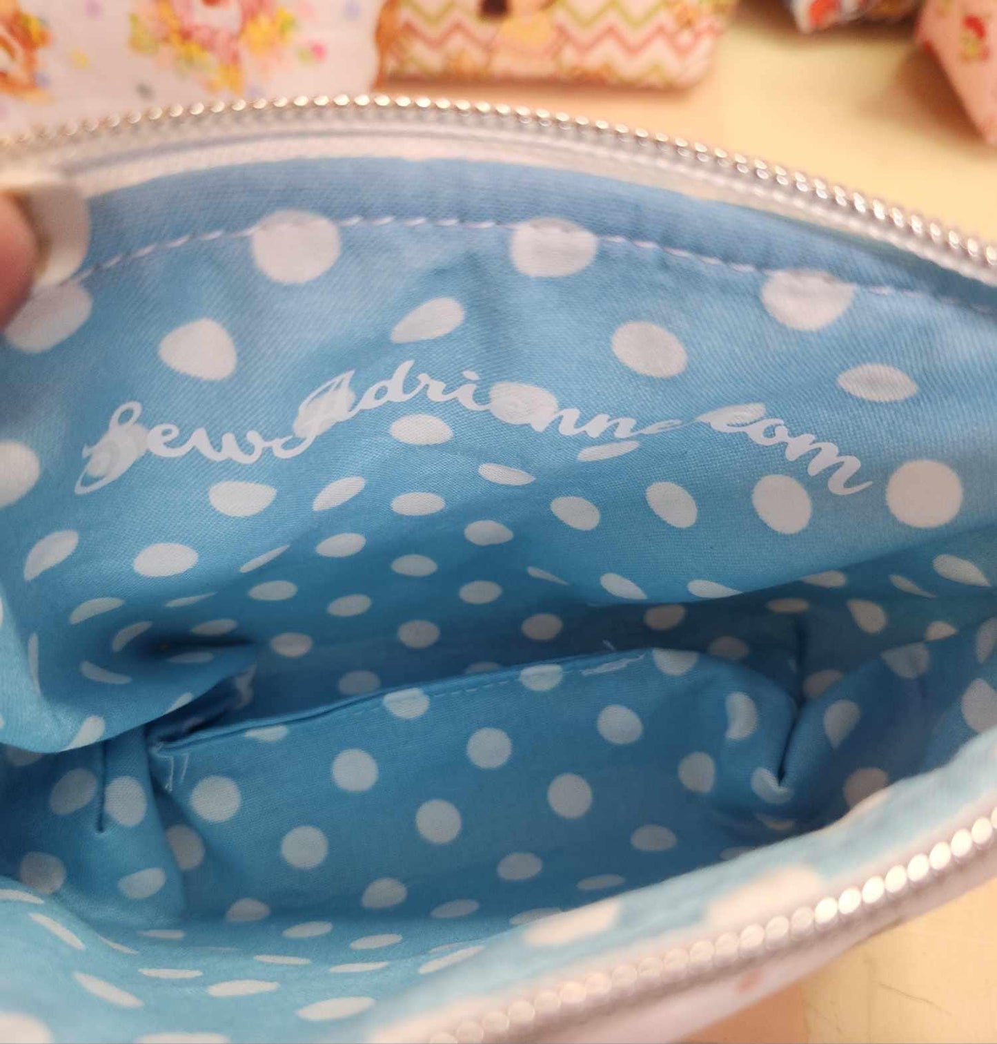 80's Apricot Girl Squared Zipper Pouch Three Sizes
