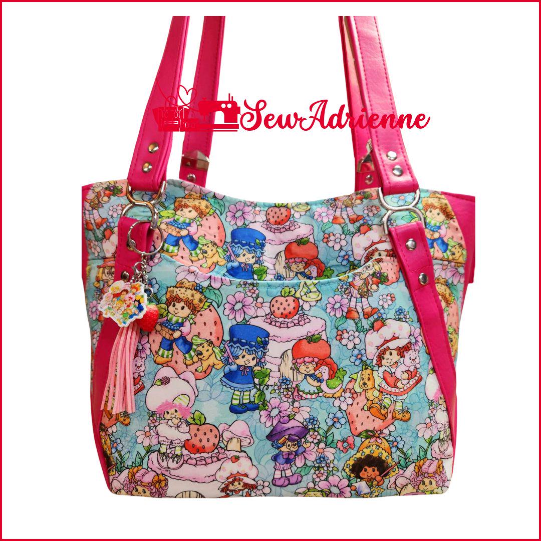 Scented Option! Strawberry & Friends, Bright Pink Large Handbag
